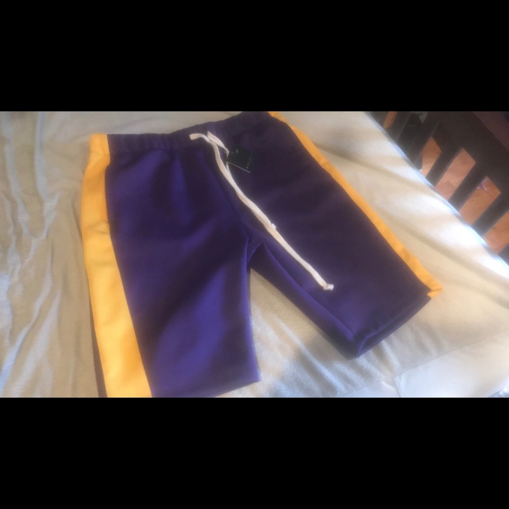 Purple Gold Lakers Shorts